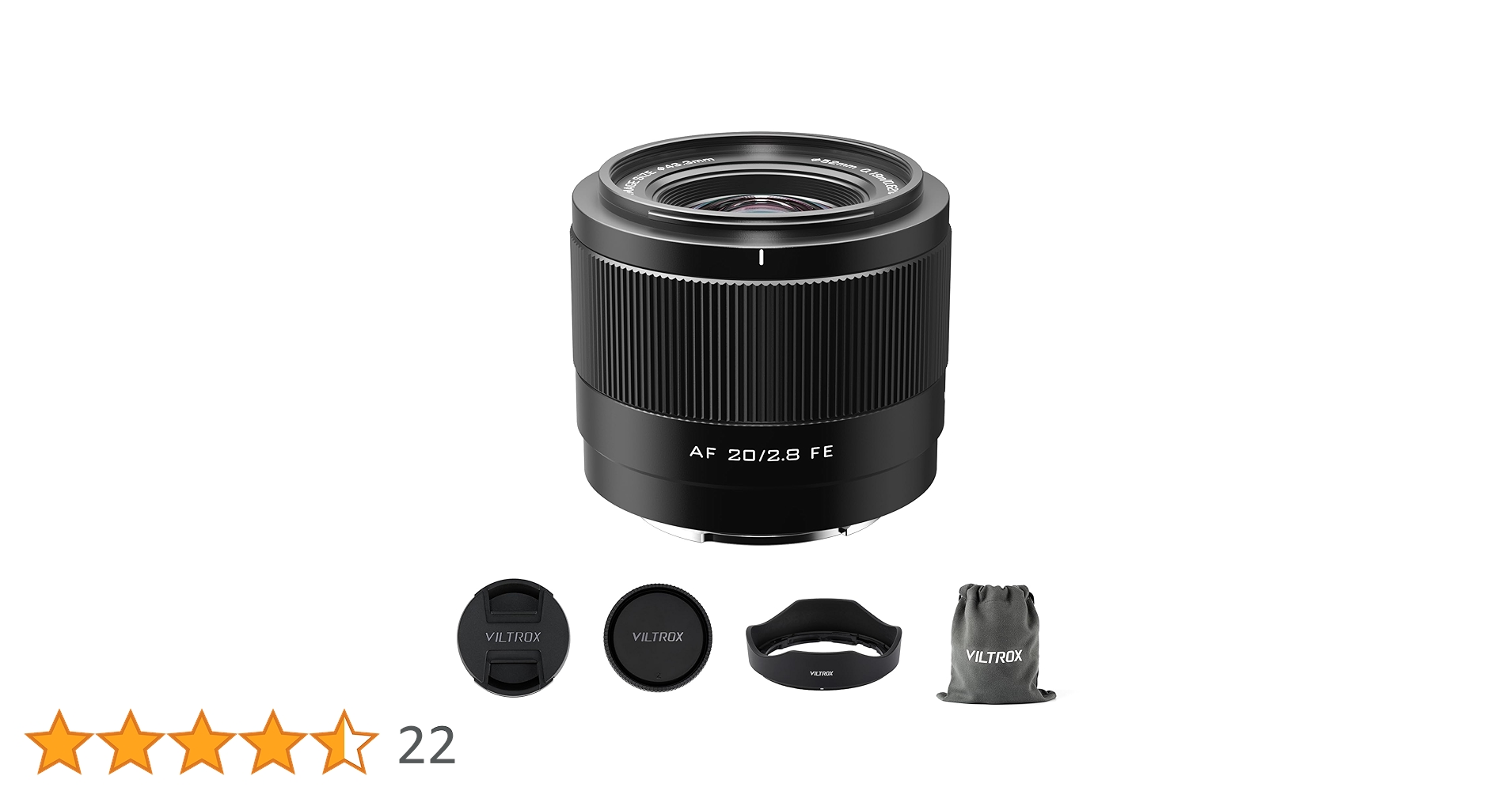 【R2020】 Viltrox AF 20 2.8 STM ASPH ED Viltrox AF 20mm F2.8 Full Frame Lens for Sony E-Mount, STM Focus