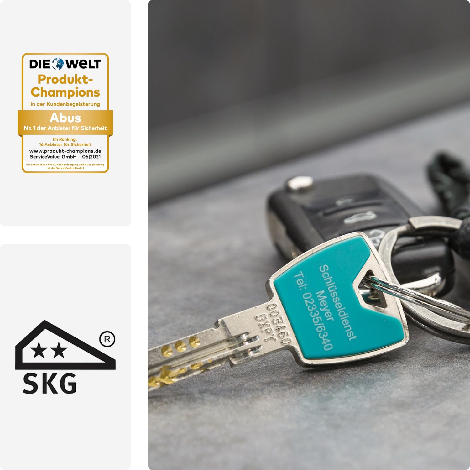 ABUS Profilzylinder XP20SN 40/50 Cilindro di Sicurezza con Carta di Sicurezza e 3 Chiavi Incluse, 73738
