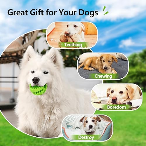 Miniatura 6 de Juguetes masticables para cachorros para la dentición juguetes de goma duraderos para perros para el aburrimiento, bolas dispensadoras de golosinas