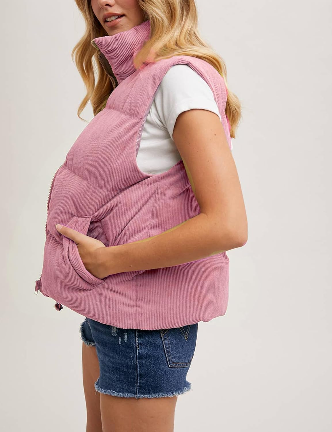 Women Quilted Puffer Vest Sleeveless Jacket Zip Up Stand collar Lightweight Outerwear with Pocket 2025 Trendy - Image 6