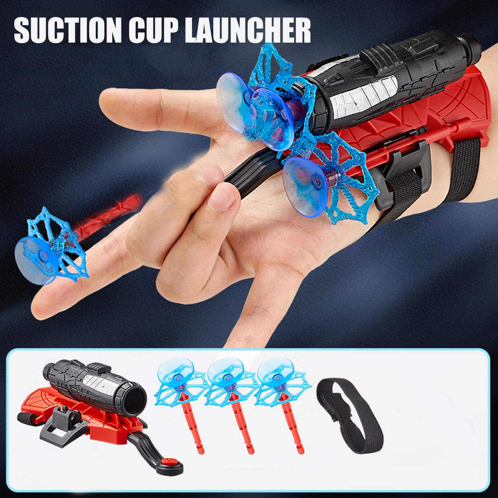 YKHSUAOU Set di 2 Guanti Spiderman Launcher Glove Spider Launcher Glove Guanto Spiderman per Bambini Guanto di Spiderman spara ragnatele Guanti Launcher per Giochi Spiderman Glove Launcher Set