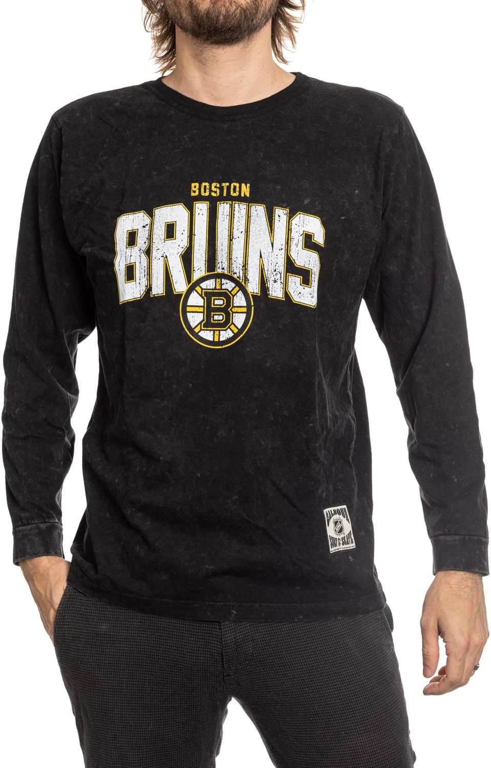 Calhoun NHL Surf & Skate Mens Acid Wash Long Sleeve Cotton Shirt