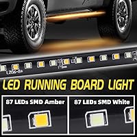 Vista 4 de Juego de 2 luces LED de 70 pulgadas IP68 para camión, marcador lateral, tira de luces de paso flexible, blanco y ámbar (IP68)