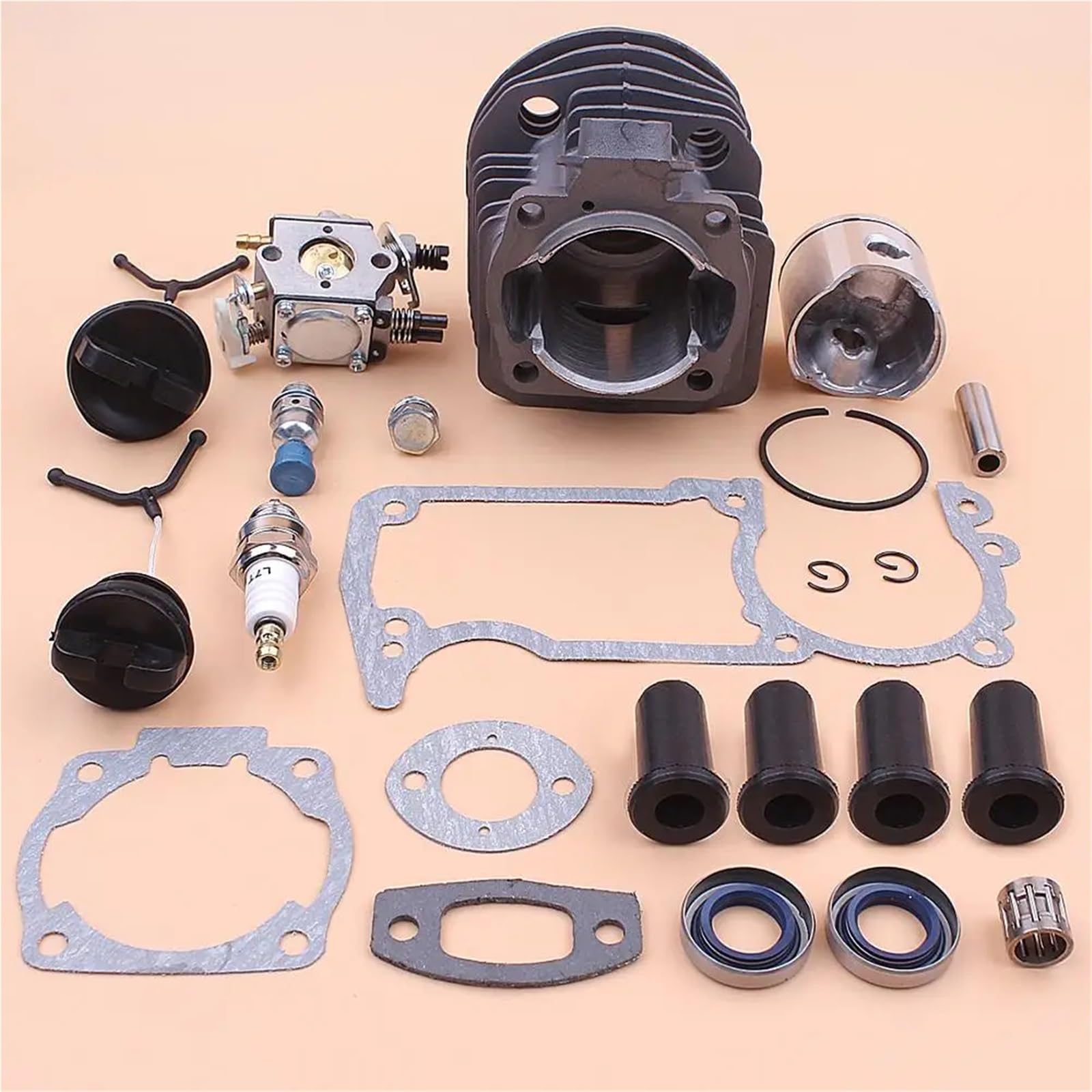 Kit de tapa aceite combustible, carburador pistón cilindro motosierra 45MM, amortiguador AV, for H/U/S/Q/V/A/R/N/A 51 55