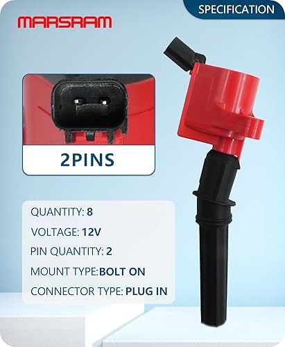Miniatura 7 de Marsram Paquete de bobinas de encendido DG508 y bujías SP479 doble iridio para Ford F150 F250 F350 Lincoln Town Mercury 1000 2001 2002 2003 2004