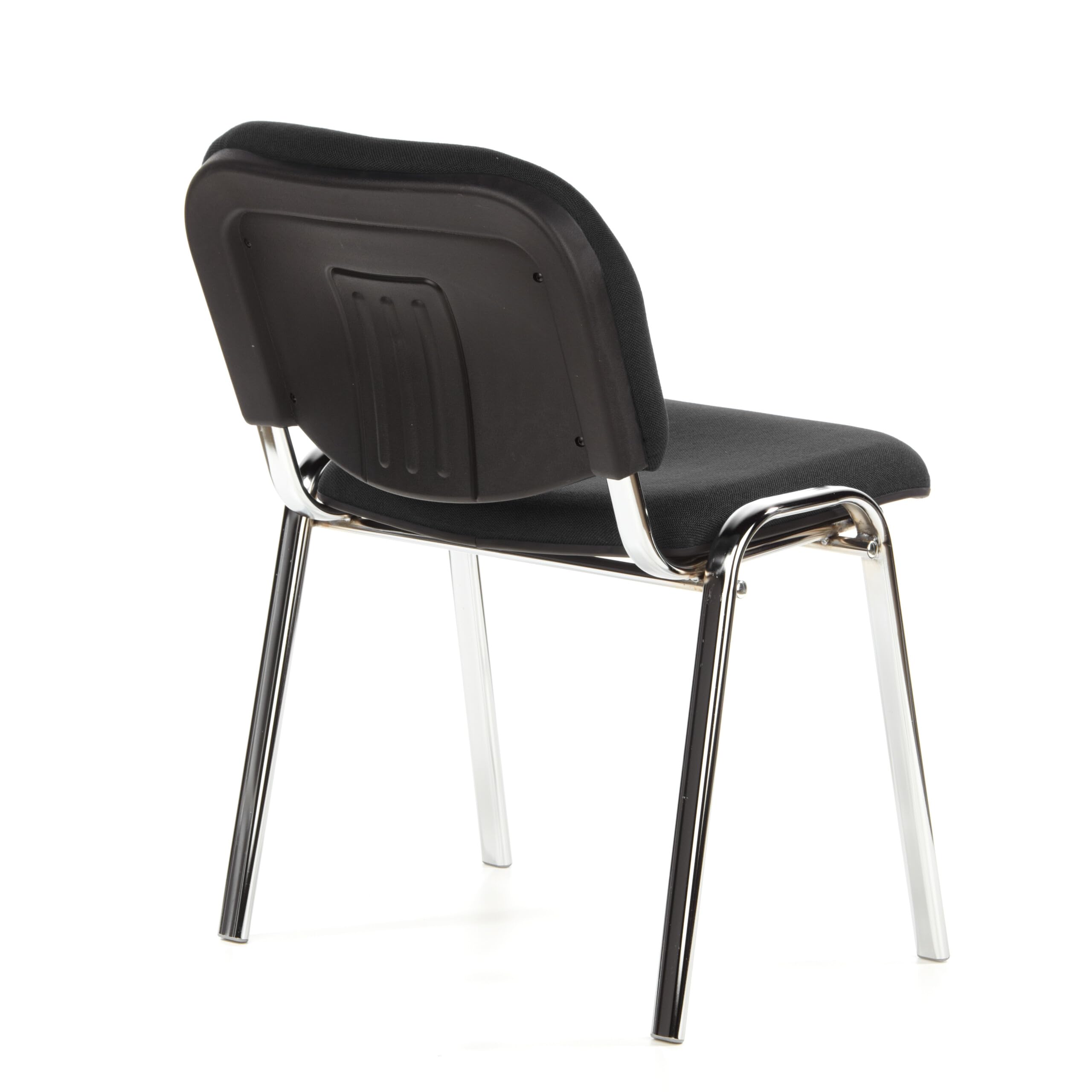 hjh OFFICE 704200 chaise visiteur, chaise de conférence XT 600 C en noir sans accoudoirs, siège empilable par 4, dossier capitonné, siège à 4 pieds, idéal pour les salles de réunion et salles d'attente