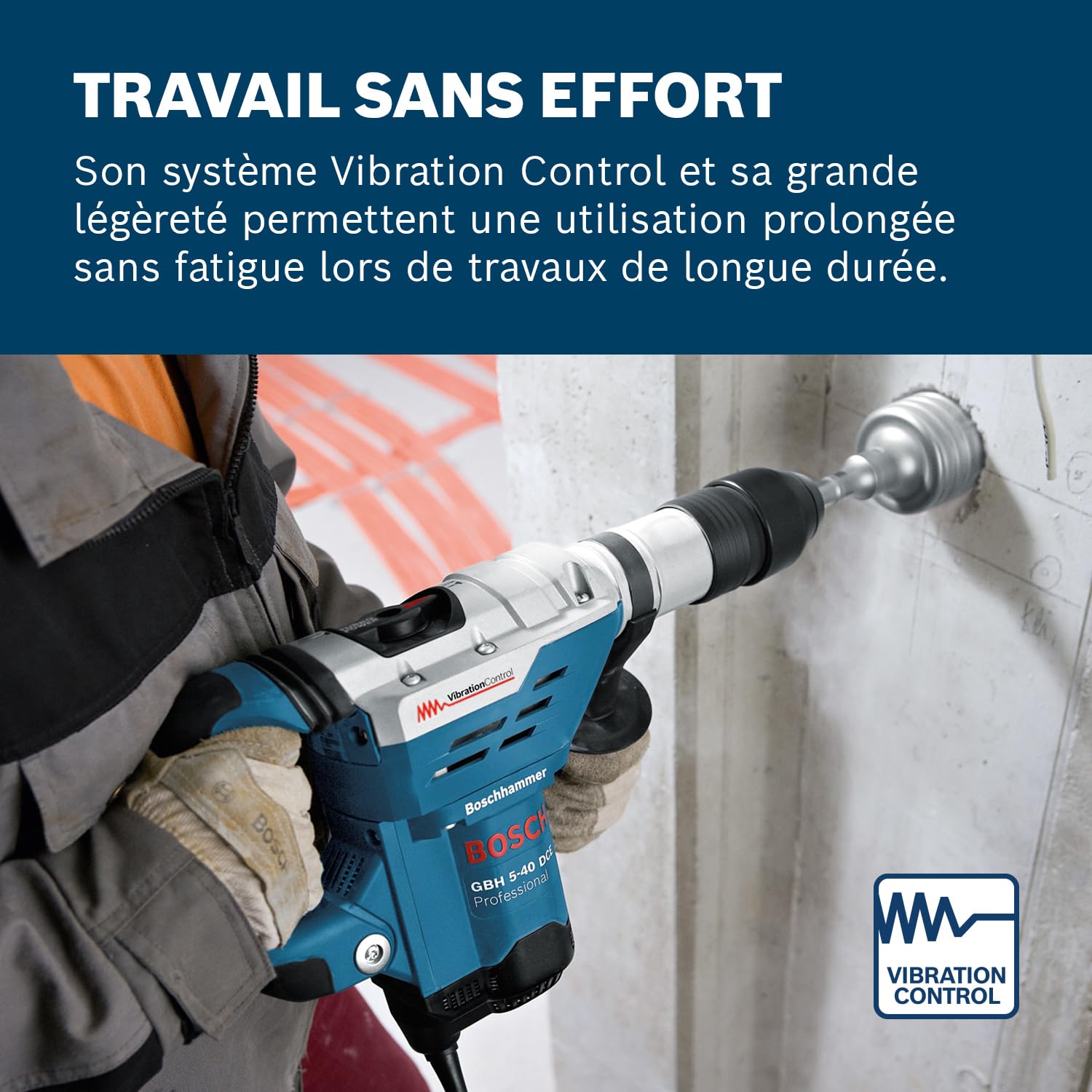 Bosch Professional perforateur GBH 5-40 DCE (SDS plus, avec poignée auxiliaire, coffret de transport)