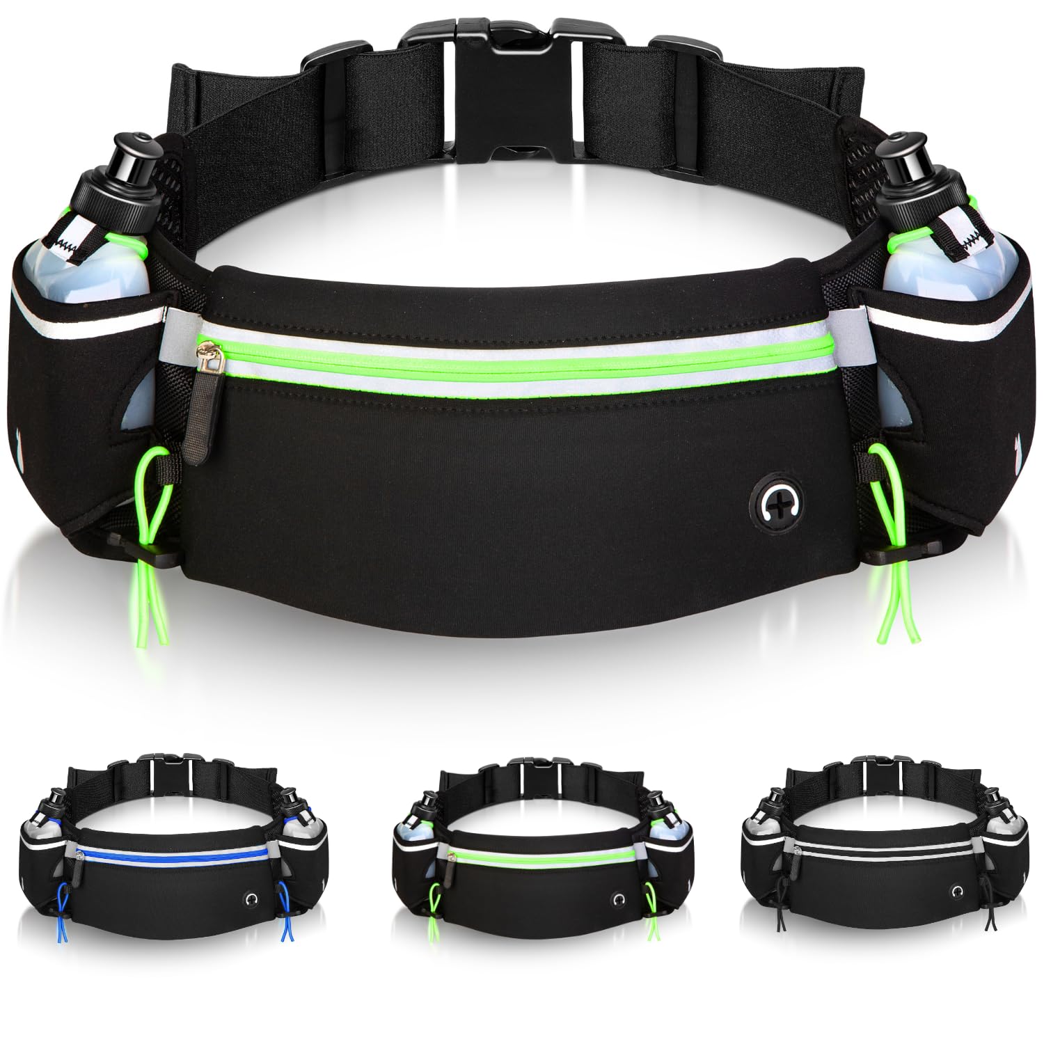 Porta Acqua Running Verde Cintura Trail Running Marsupio con Portaborraccia 175 ml +2 Borracce Incluse