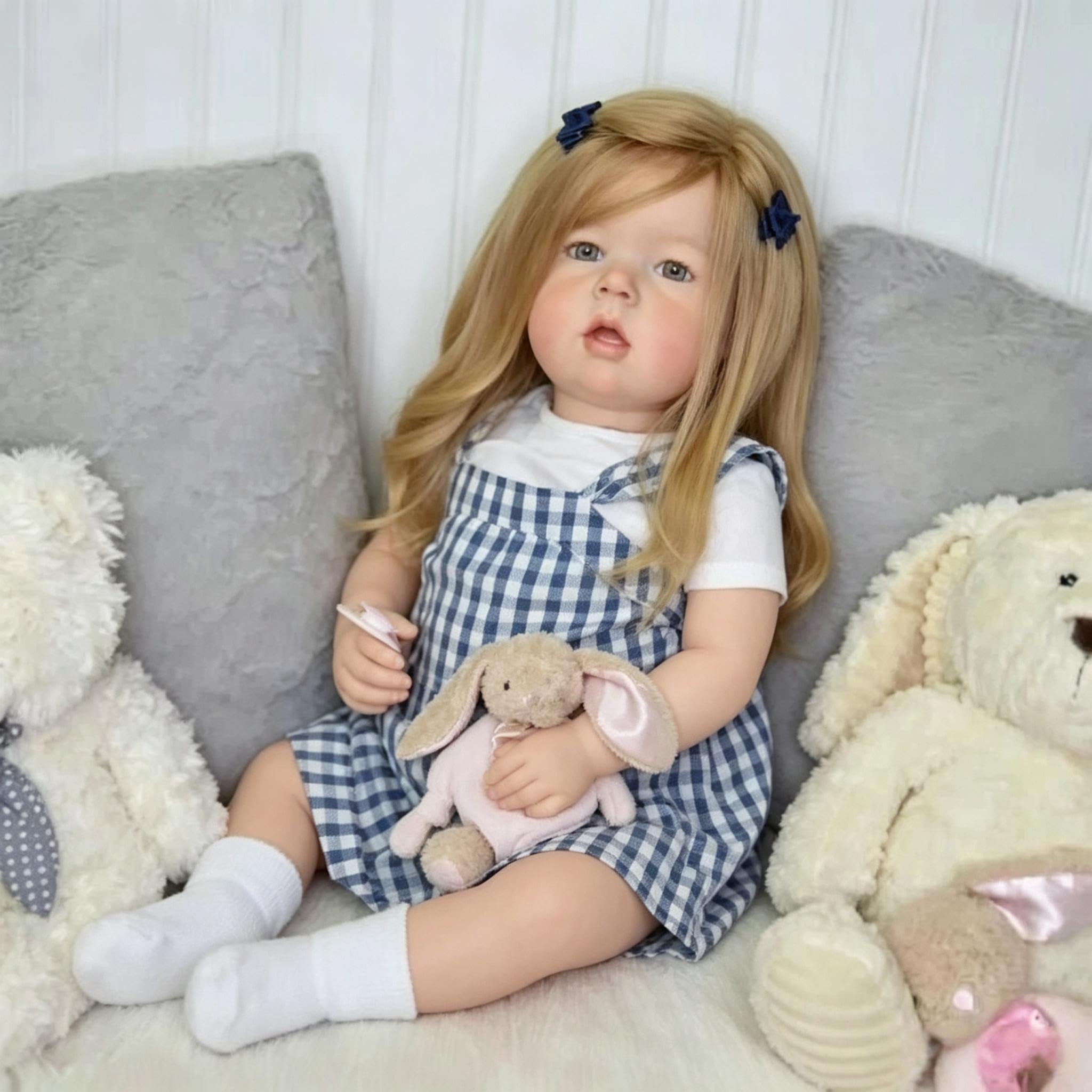 RXDOLL 71 cm Reborn lalki dla maluchów, miękkie, winylowe kończyny, tkanina, ciało, realistyczne lalki dla dziewczynek z ukorzenionymi włosami, realistyczna lalka noworodka, prawdziwy rozmiar, Reborn