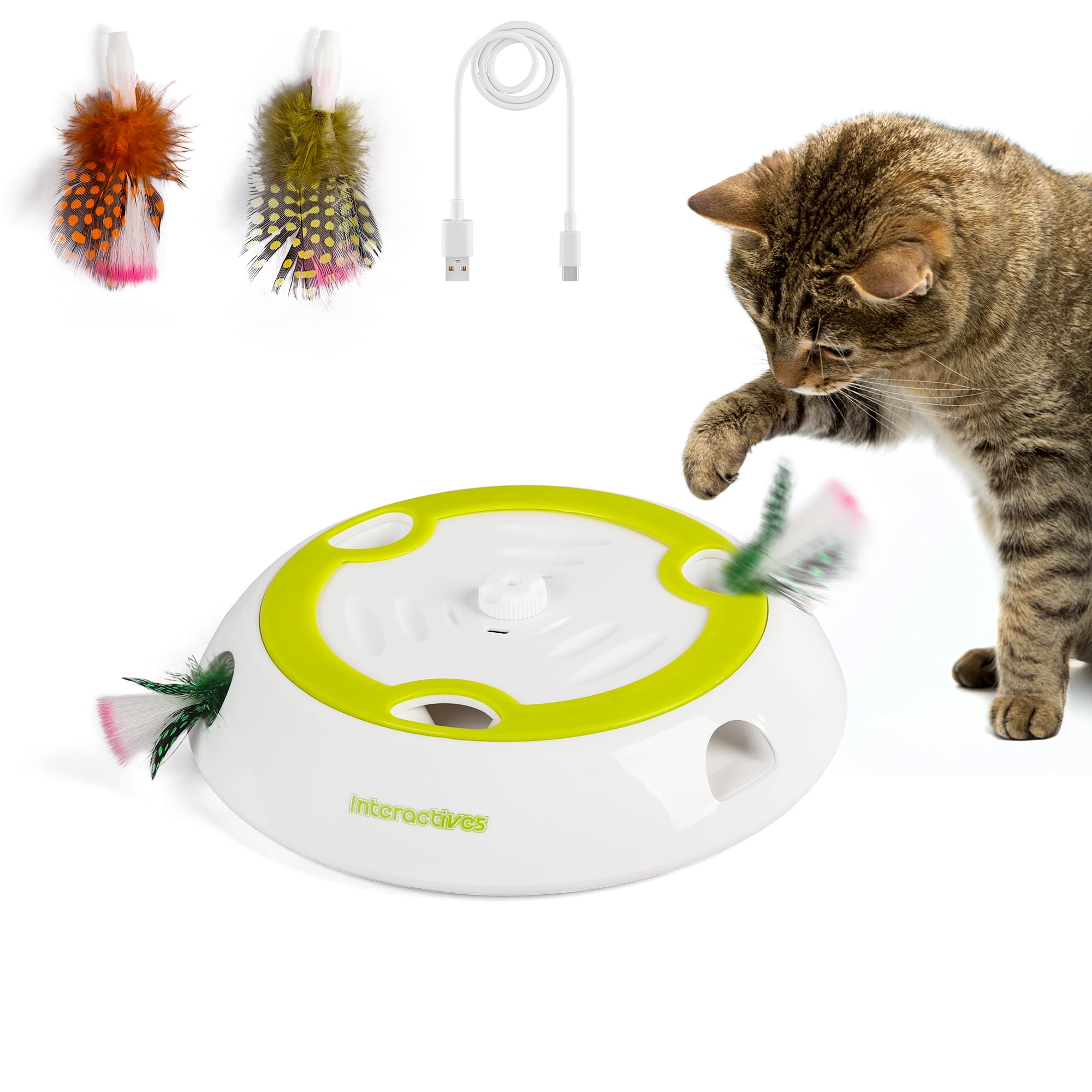 AFP Katzenspielzeug, Katzenspielzeug mit 6 zufälligen Löchern & Rutschfester Basis, Kätzchenspielzeug für Indoor-Katzen Geistige Bereicherung