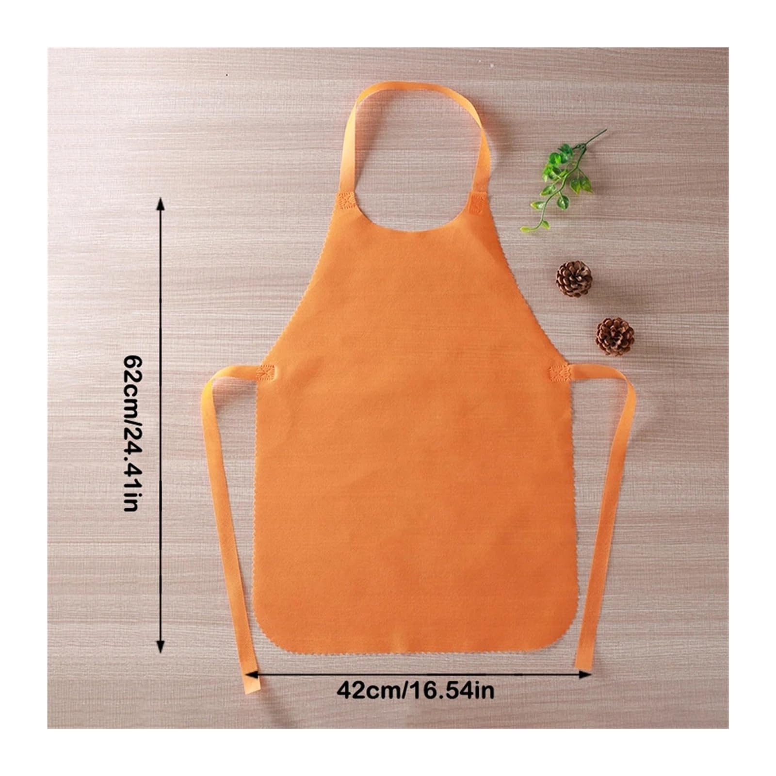 Paquete de 10 delantales sólidos no tejidos: ropa trabajo y cocina desechable