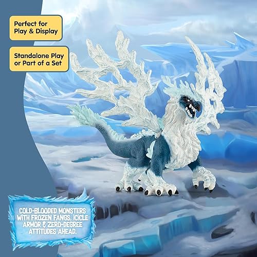Vista 7 de Schleich Eldrador Creatures - Juguete de dragón de hielo de 8 pulgadas, figura de acción de ala móvil para niños y niñas, figuras de criaturas