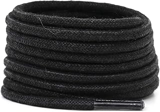 Round Cotton Waxed Shoelaces: 7/50 Inches Dress Shoe Laces for Boot 2 Pair