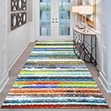Hallway Runner Rug - Modern Color Stripes Pattern Non-Slip Long Carpets，Washable Kitchen Carpet Runners for Stairs Corridor Living Room Bedroom, 100cm 1.5m 2m 250cm 300cm 4m 5m 6m (Size : 2.6 ft × 8.