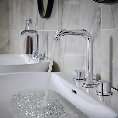 Miniatura 10 de GROHE 20297A0A Essence, grifo de baño de tamaño M de 2 manijas de 8 pulgadas, 1.2 GPM, grafito duro (negro pulido)