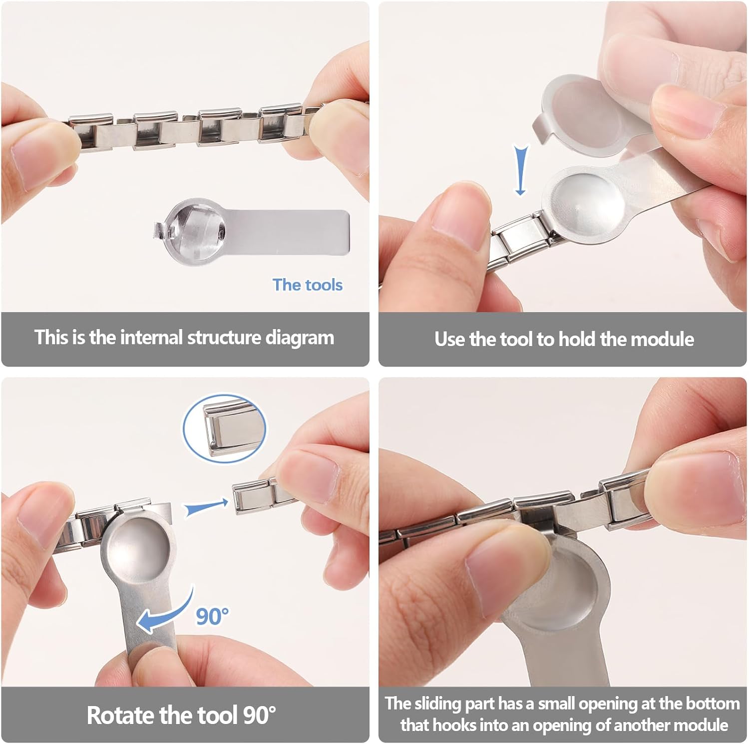 Quiges Italian Charm Modul - 9mm Edelstahl Mit Laser Gravur Für Armbänder
