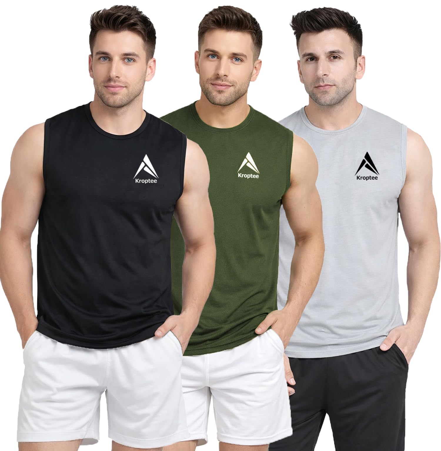 kroptee Stylish Vest for Men | Vest for Boys - Perfect for Gym Workouts,| Men's Tank Top Regular fit|Cotton Combo Pack of 3 Sports Vest-picture-37