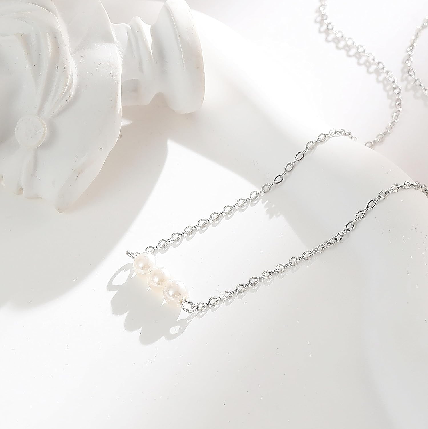 Collner Dainty Pearl Choker - 14K Gold/Silver Plated Layered Freshwater Pearl Necklace - Everyday Jewelry Gift - Image 6