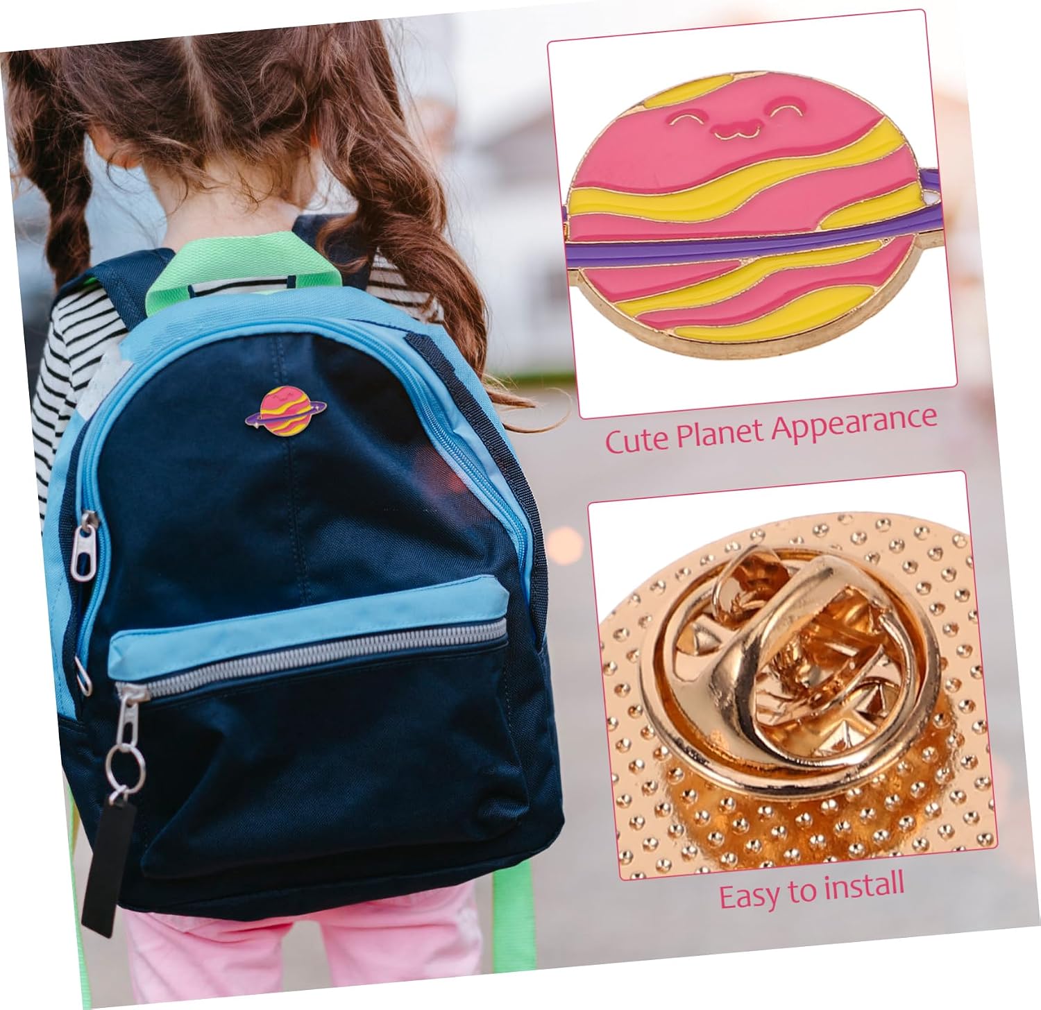 3pcs Adorable Space Cute Astronaut Brooches for Boy Girl Planet Badge for School Bags Outer Space Engaging Universe Accessories for Boys and Girls