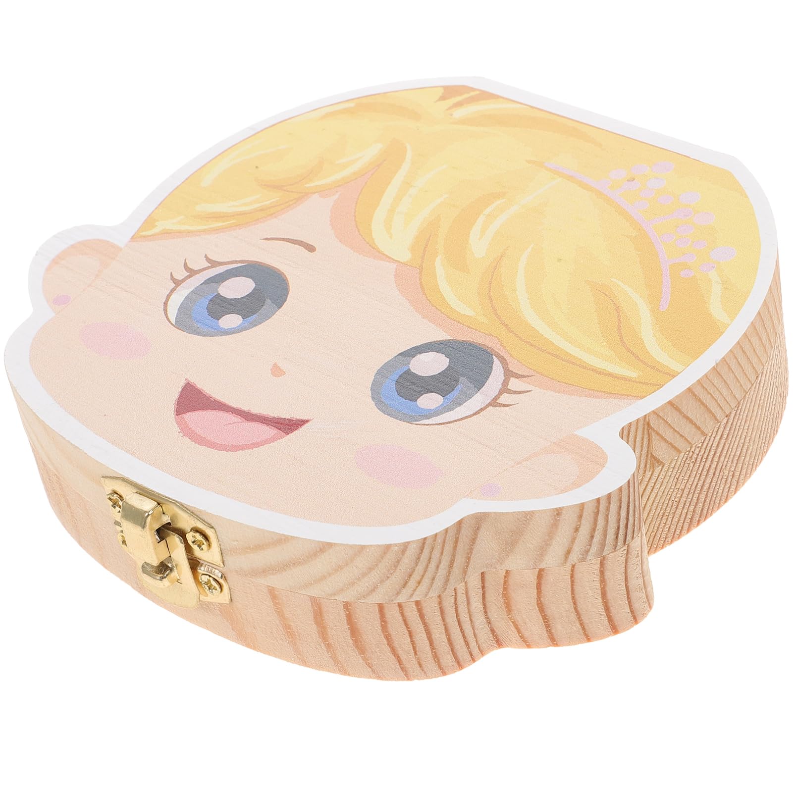 Cabilock First Tooth Keepsake Box Cartoon Wooden Tooth Organizer for Newborns Lightweight Tooth Storage Container for Boys