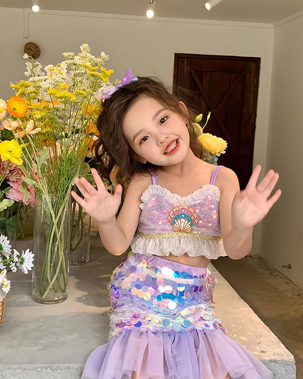 Toddler & Girls Sparkle Sequin Mermaid Skirt