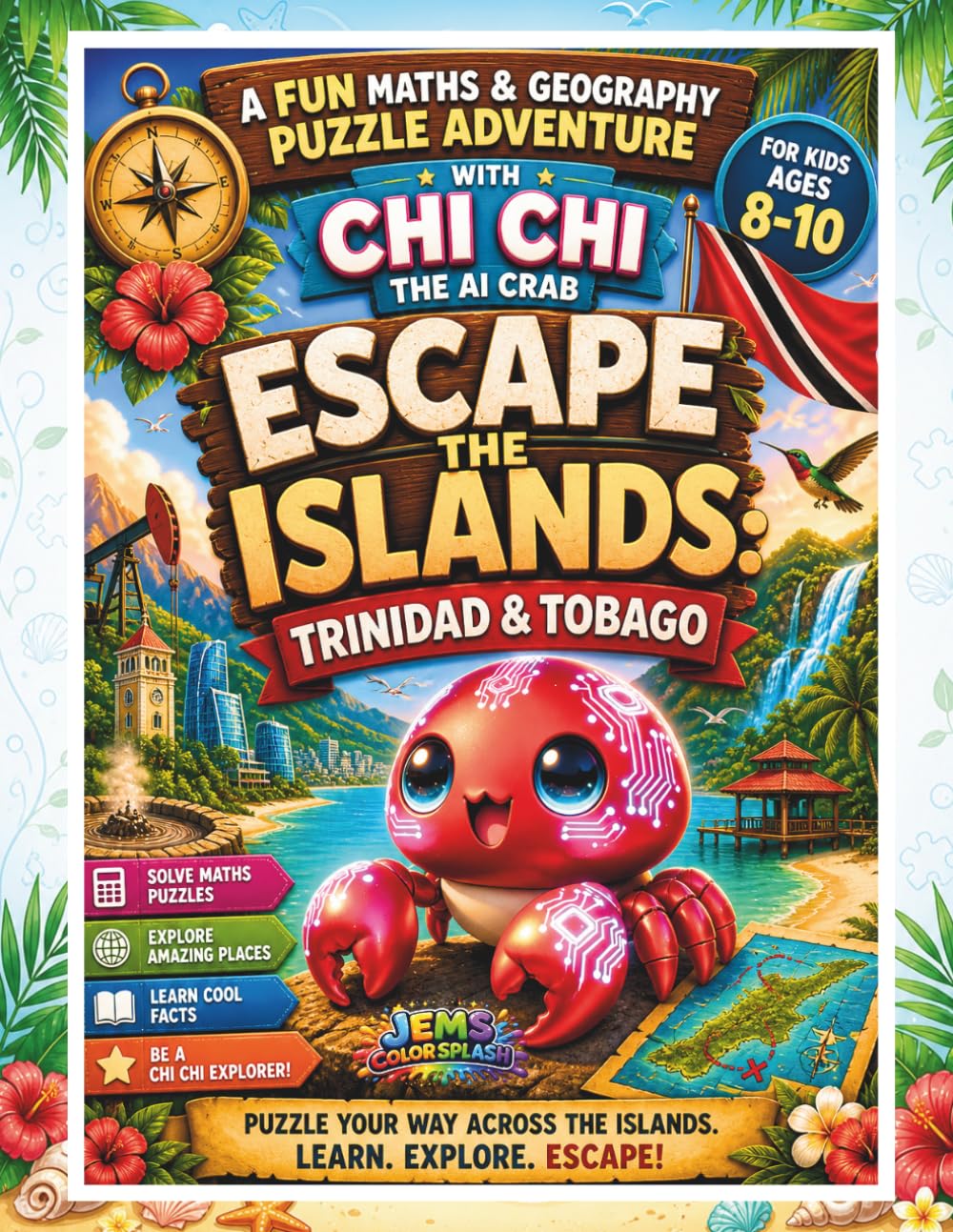 Escape the Islands: Trinidad & Tobago: A Fun Maths & Geography Puzzle Adventure with Chi Chi the AI Crab for Kids Ages 8–10