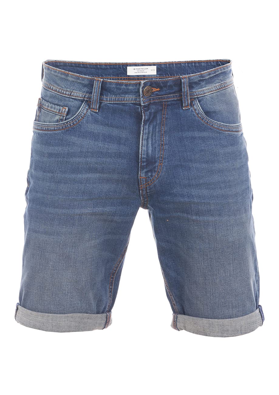 TOM TAILOR Pantalones vaqueros cortos Josh Regular Slim Fit Corto Basic Stretch Shorts Algodón Bermudas Verano Pantalones Denim Azul
