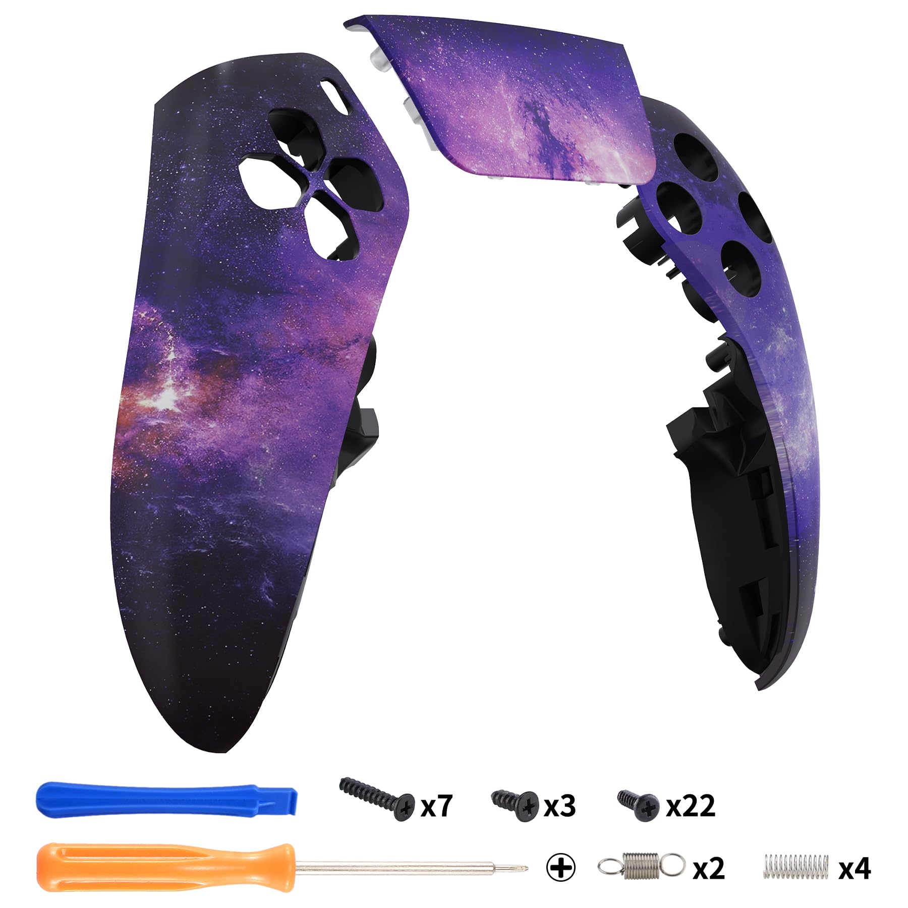 eXtremeRate Frontschale mit Touchpad, kompatibel mit PS5 Edge Controller, Nebula Galaxy DIY Ersatz-Frontplatte, benutzerdefinierte Touch-Pad-Abdeckung, kompatibel mit PS5 Edge Controller