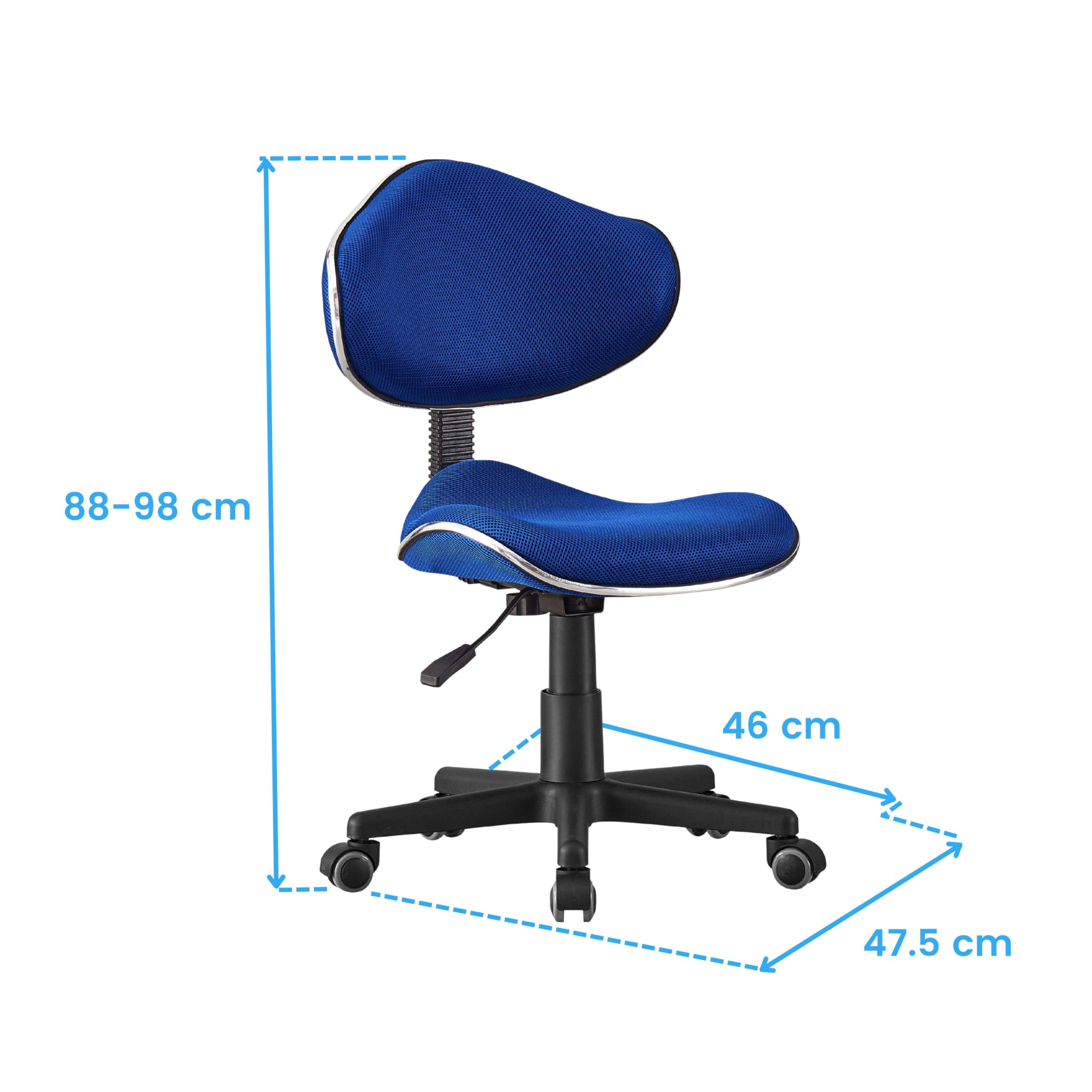 Miroytengo Silla de Escritorio para niños, Silla de Estudio Juvenil, Tejido Transpirable, Bambola Azul 53x82-94x53 cm