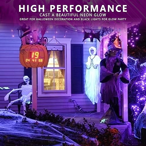 Miniatura 6 de Paquete de 4 bombillas LED negras A19, regulables de 9 W (equivalente a 100 W), base E26 de 110 V, nivel UVA 385-400 nm, brilla en la oscuridad para