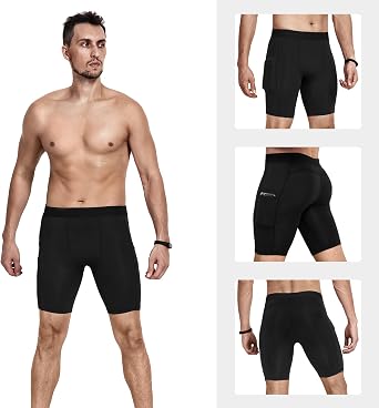 Niksa 1/2/4/5 Pack Compression Shorts Men, Spandex Running Shorts Athletic Workout Sport Performance Baselayer Underwear