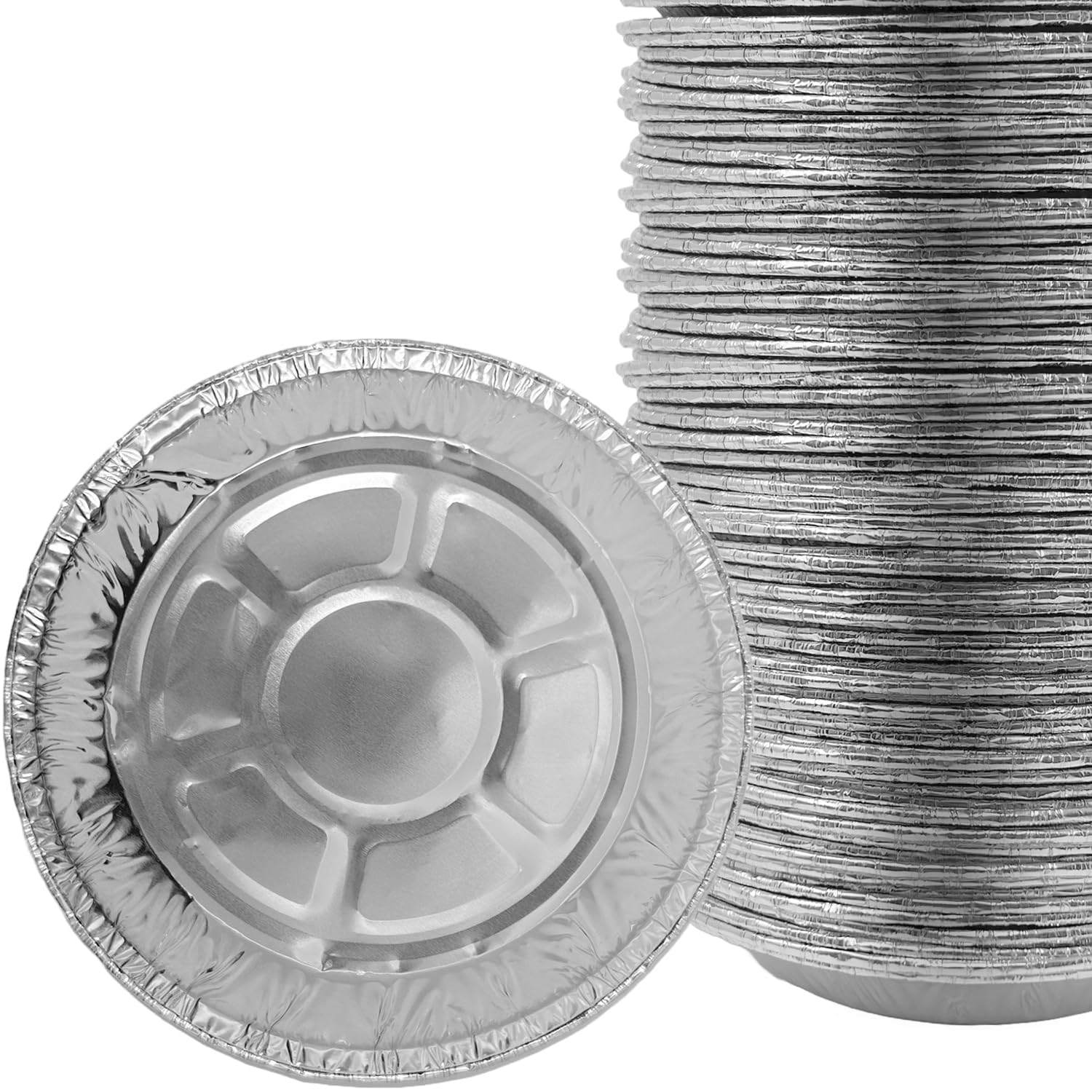 Dlh western 6in Pie Disposable & Recyclable Mini Aluminum Foil Pans for Baking, Pack of 50