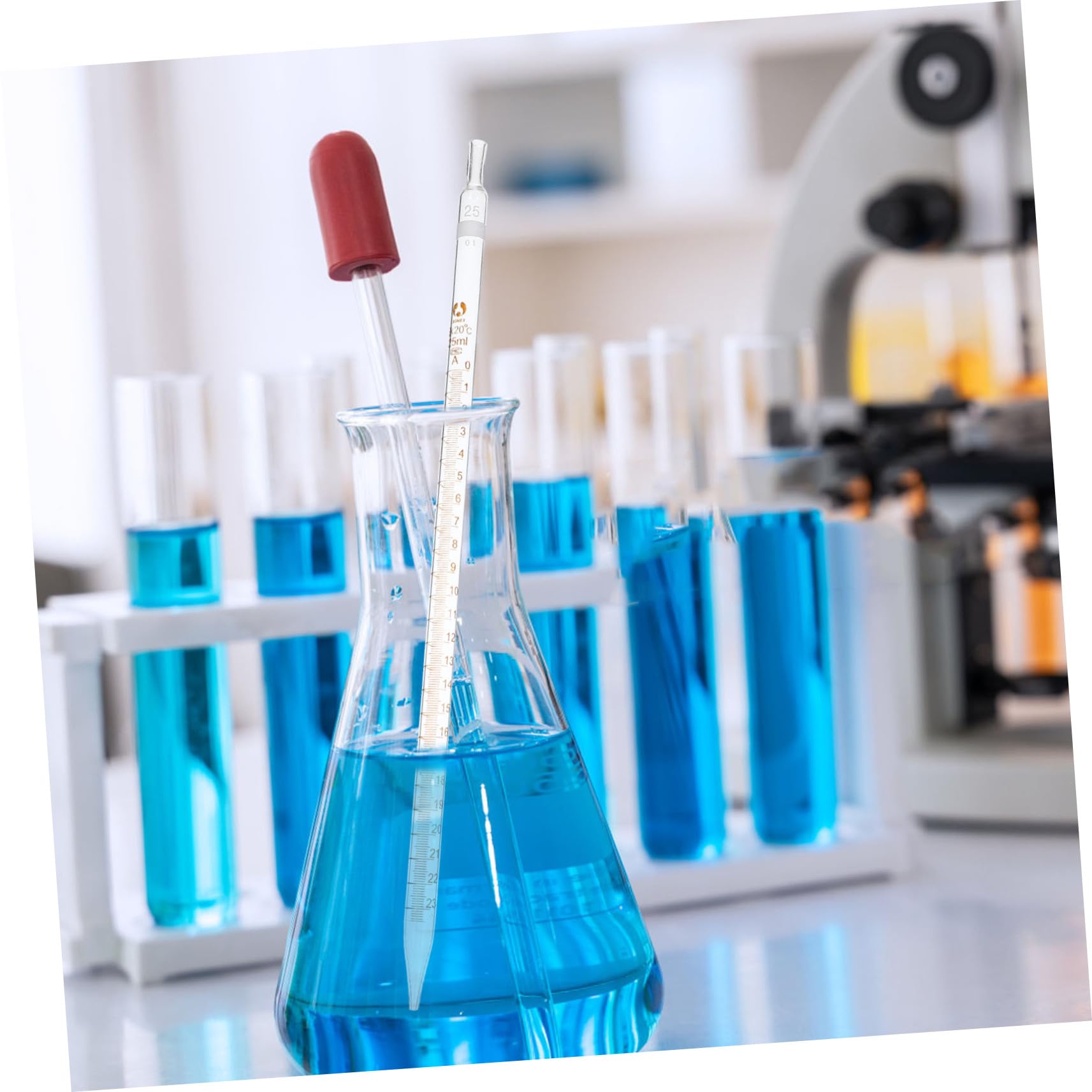 Pipetta Contagocce in Vetro Graduata 25ml Scala 20 Pezzi | Misurazione Precisa, Punta Dritta, Facile da Leggere e Segnare, Facile da Pulire