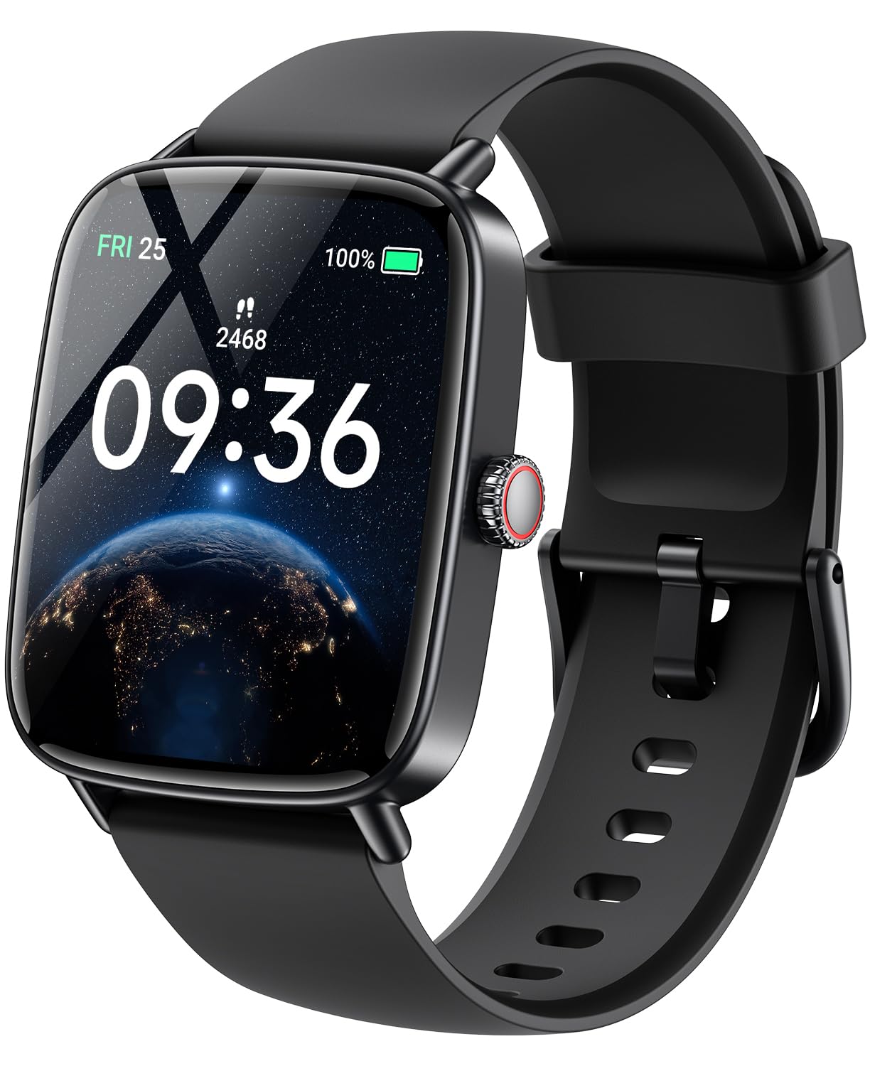 Gydom Smartwatch Herren mit Telefonfunktion 1.85" HD 2 Armbänder Fitnessuhr Fitness Tracker Herzfrequenz/SpO2/Schlafmonitor/IP68 Wasserdicht Sportuhr Schrittzähler Uhr für Samsung Android iOS Schwarz
