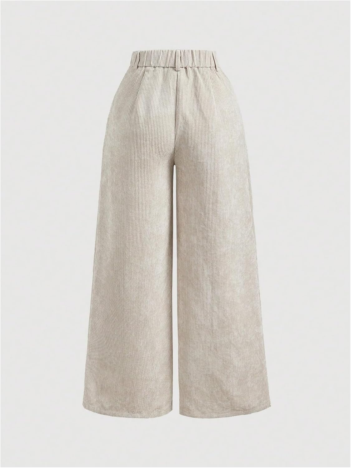 MakeMeChic Women's Corduroy Pants with Pockets High Waist Wide Leg Dressy Business Trousers Pant - Image 3