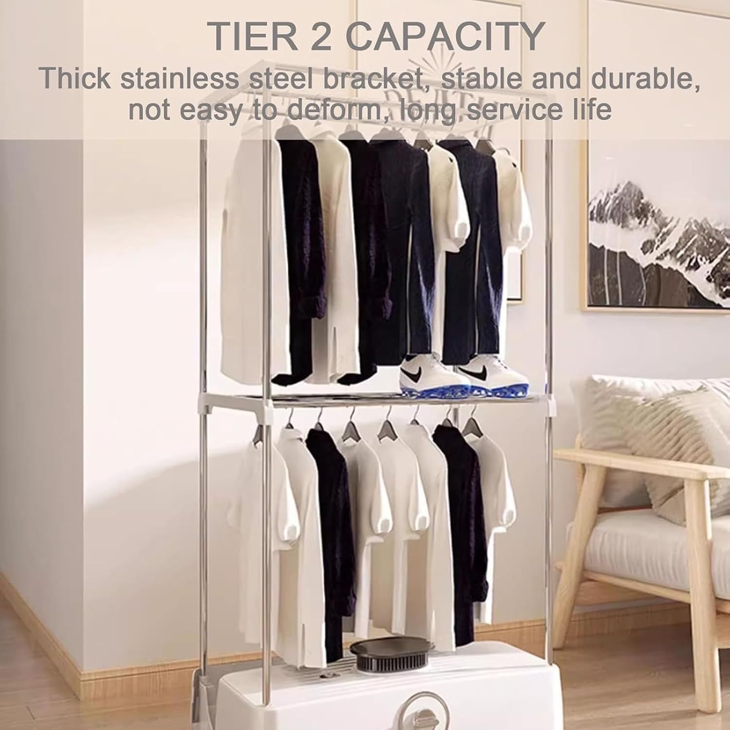 Electric Clothes Dryer, 1500W Heated Clothes Airer,with Automatic Timer,for Home,Travel,Apartment
