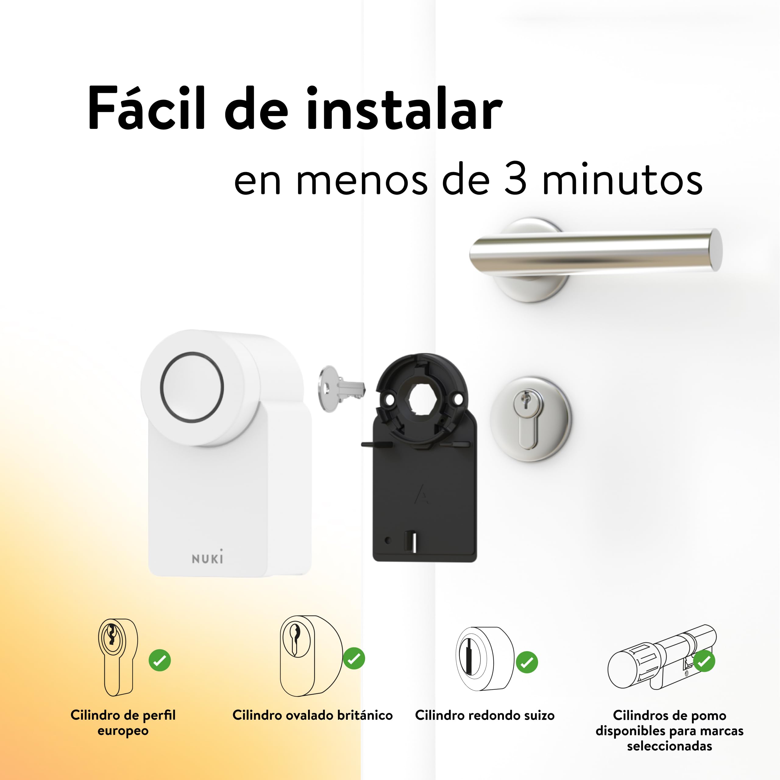 Nuki Smart Lock Go (2025) con Bluetooth & Matter, cerradura inteligente que convierte tu smartphone en llave, fácil instalación sin cambiar cilindro – Smart Lock con Keypad