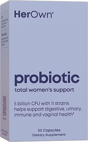 her own Probióticos para mujeres, 5 mil millones de UFC con prebióticos, apoya la digestión saludable, 11 cepas, sin gluten y soja, vegano, sin OMG,