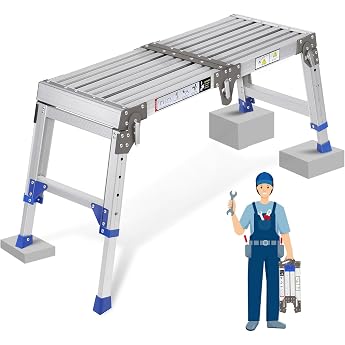 Improved Aluminium Work Platform Foldable & Height Adjustable up to 362 kg