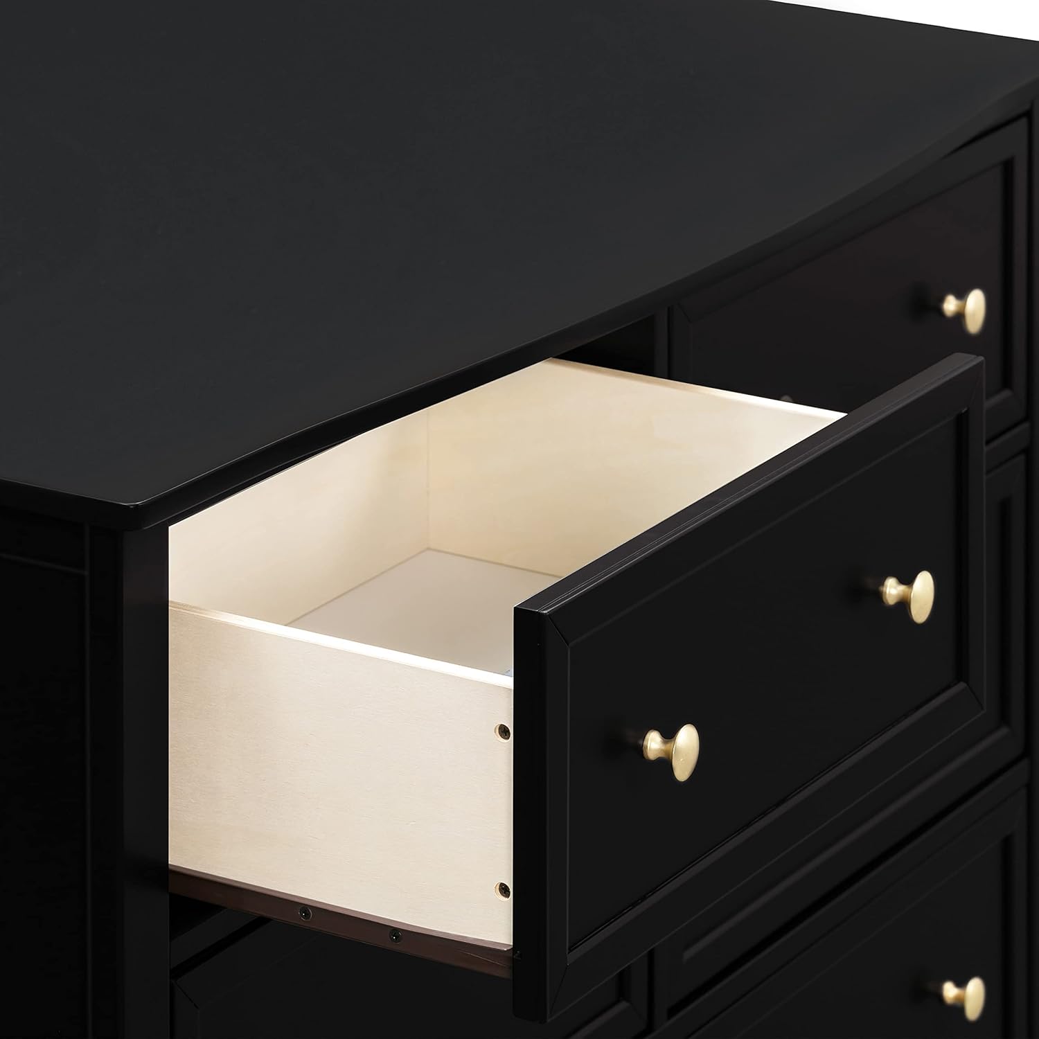 Ebony Horizontal Double Nursery Dresser with 6 Spacious Drawers