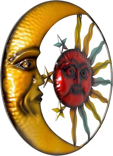 Miniatura 2 de STC World Sunface Moon Stars Celestial Metal Art Interior Exterior Wall Garden Decor 20"