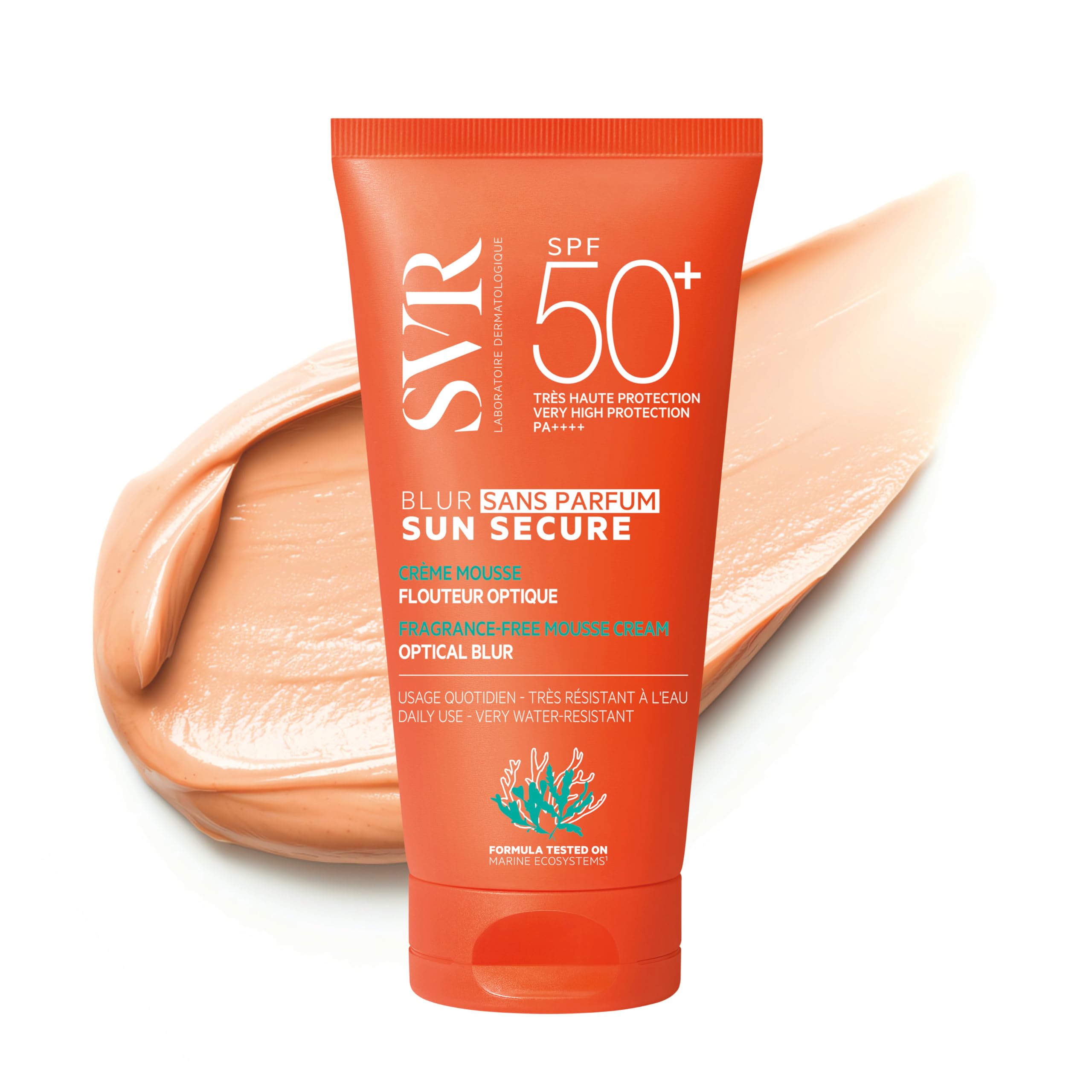 SVR SUN SECURE Blur SPF50+ Face Sun Cream & Mousse Primer 50ml