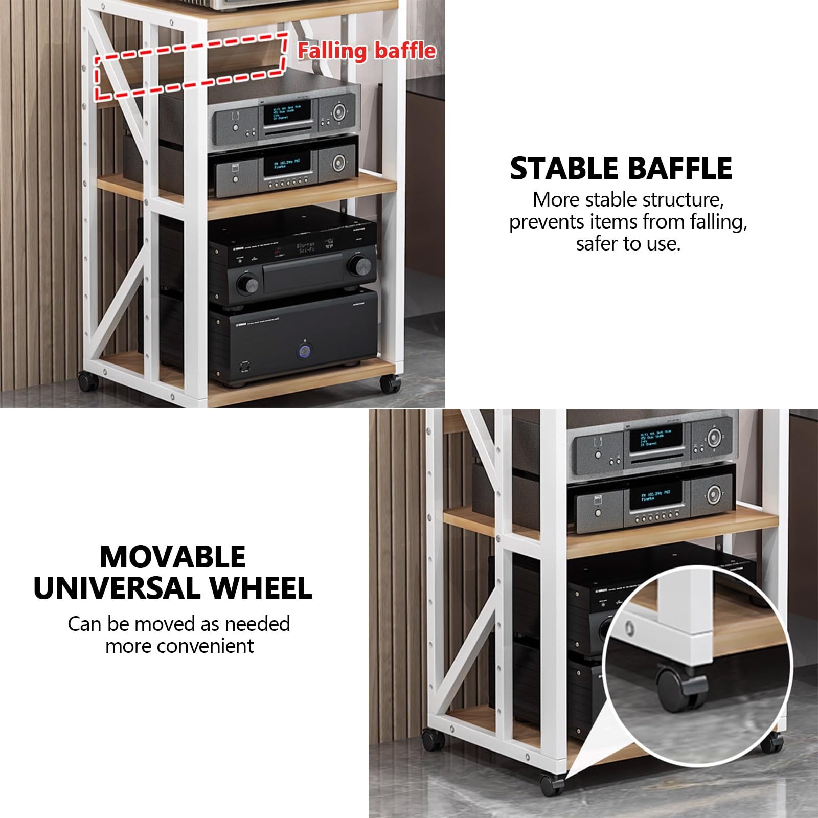 Moderno supporto per proiettore per camera da letto multistrato per soggiorno mensola girevole con supporto per amplificatore di archiviazione multimediale audio-video home theater