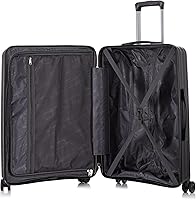 Vista 6 de Rockland Equipaje rígido de Praga con ruedas giratorias, Negro -, Equipaje rígido de Praga con ruedas giratorias