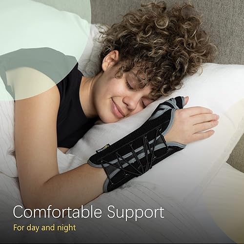 Miniatura 5 de BraceUP Muñequera de envoltura rápida para muñeca y pulgar, muñequera con soporte para el pulgar para férula espica del pulgar, muñequera