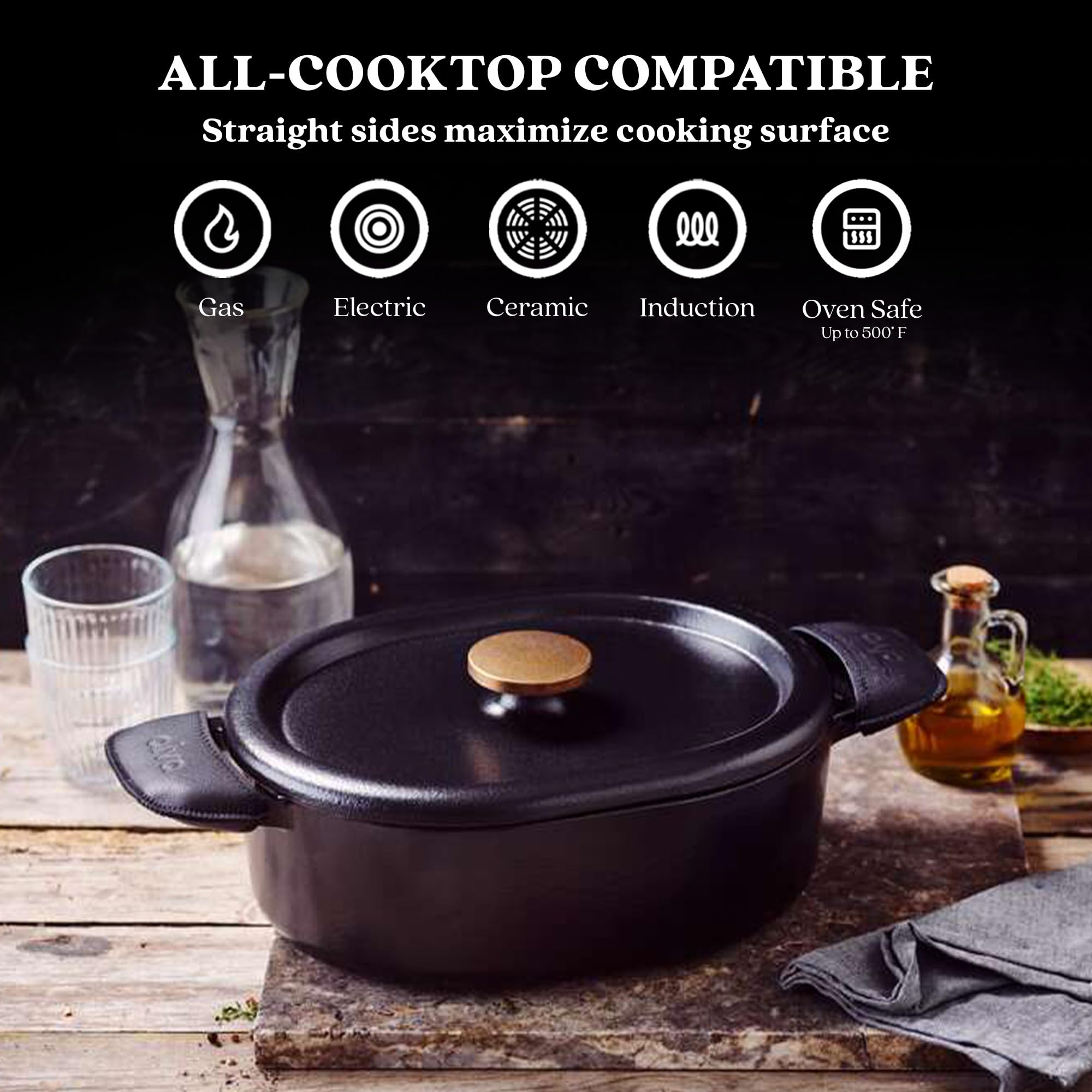 Alva Nori 楕円形 ダッチオーブンポット 蓋付き 5.8クォート ホーロー 鋳鉄 ダッチオーブン スロークッカーとして使用 IHやバーベキュー用のクッキン並行輸入品 ダッチオーブン 楕円の通販