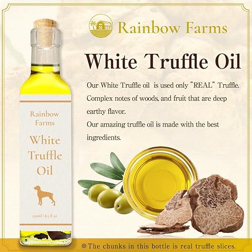 Miniatura 2 de Aceite de trufa 100% trufas reales y aceite de oliva virgen californiano prensado en frío (trufa blanca de 16.9fl oz (16.9 oz))
