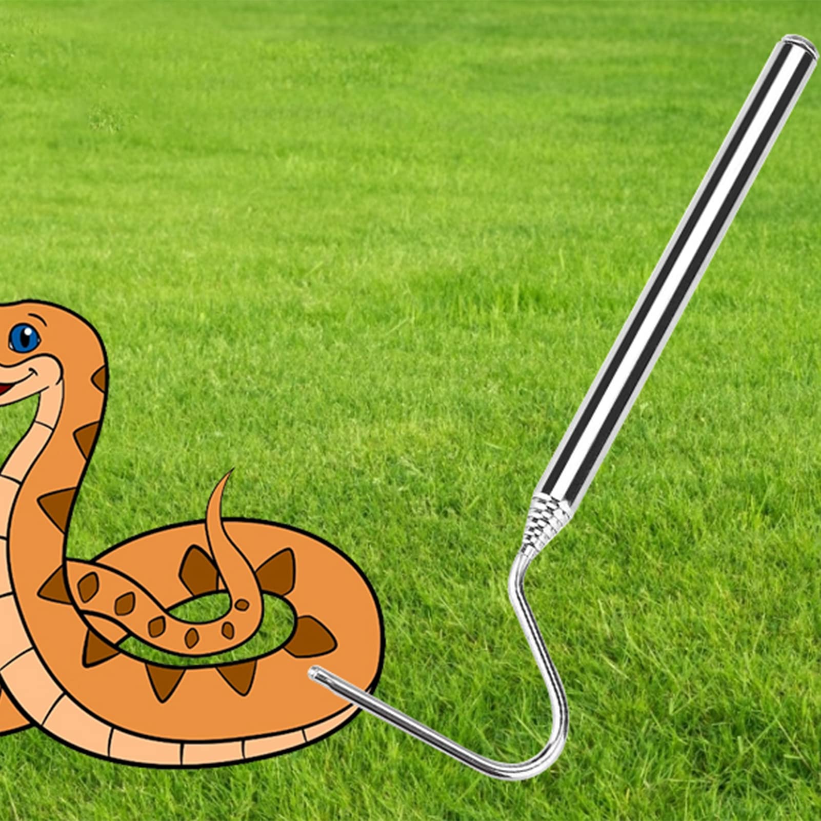 Dauerhaft Pince à Serpent, Crochet de Serpent télescopique Extensible en Acier Inoxydable Portable, Outil de Capture de Serpent pour Attraper des Serpents d'autres Reptiles