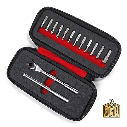 Prestacycle Prestacycle T-Handle Bike Ratchet 3 Way Ratchet and T-Handle Tool Kit (Tool, Extension, Case and Bits)