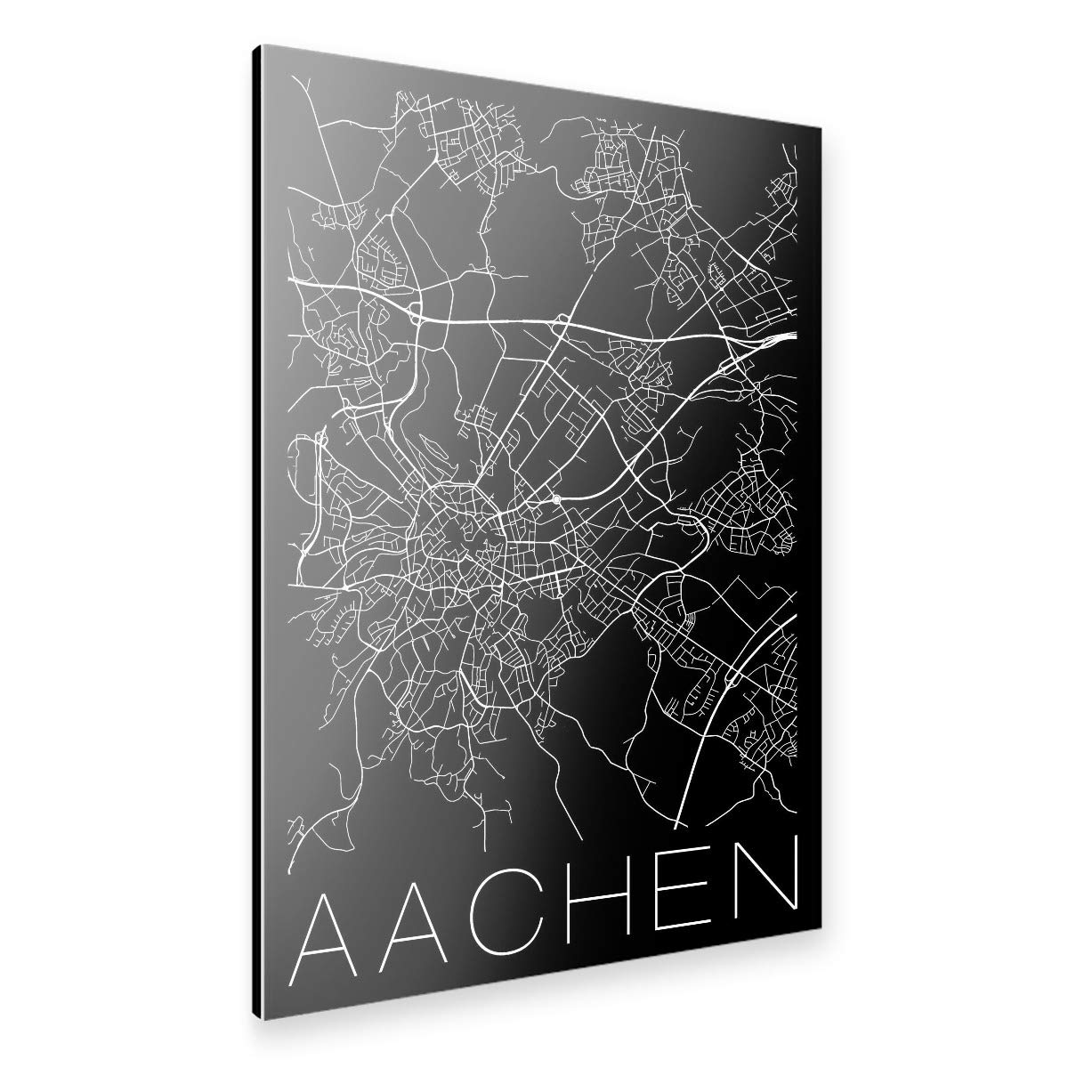 artboxONE Alu-Print 60x40 cm Retro Map Aachen Germany von Künstler David Springmeyer